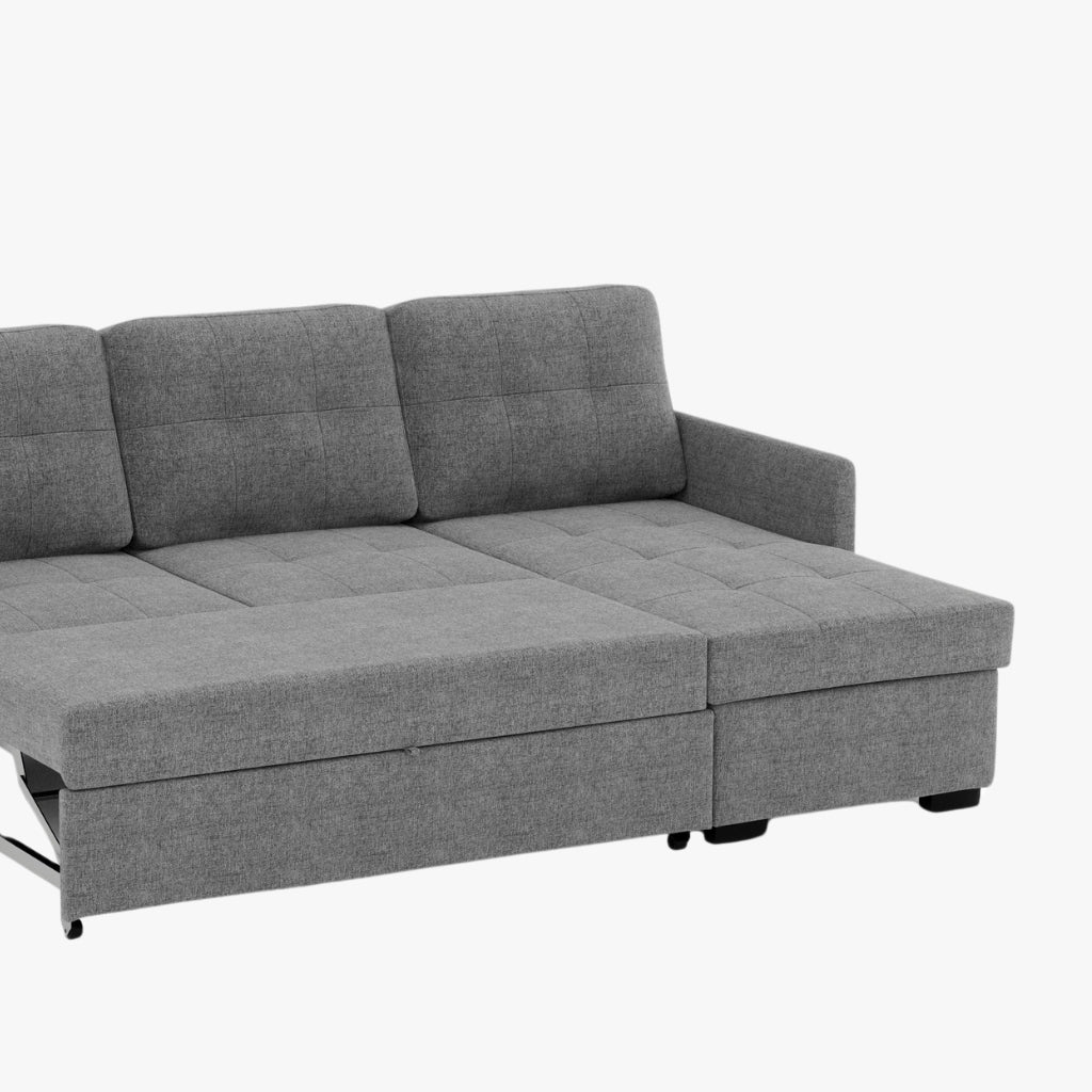 Sofá cama reversible BELA antracita con chaise longue