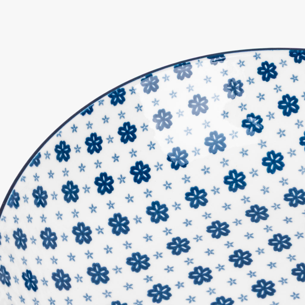 Assiette creuse géométrique bleue ASIA