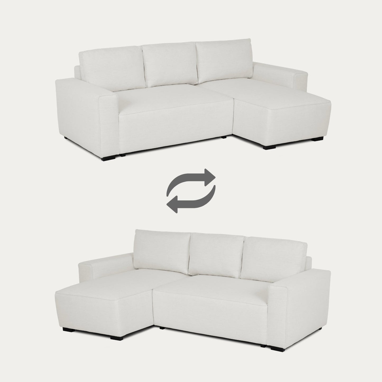 Sofá - Cama 4 Lugares com Chaise Longue Reversível - JadeC1512BCSRG8240_C24