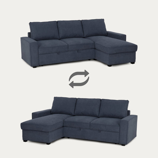 Sofá - Cama 3 Lugares com Chaise Longue - NinaC743BFSRG2721_C24