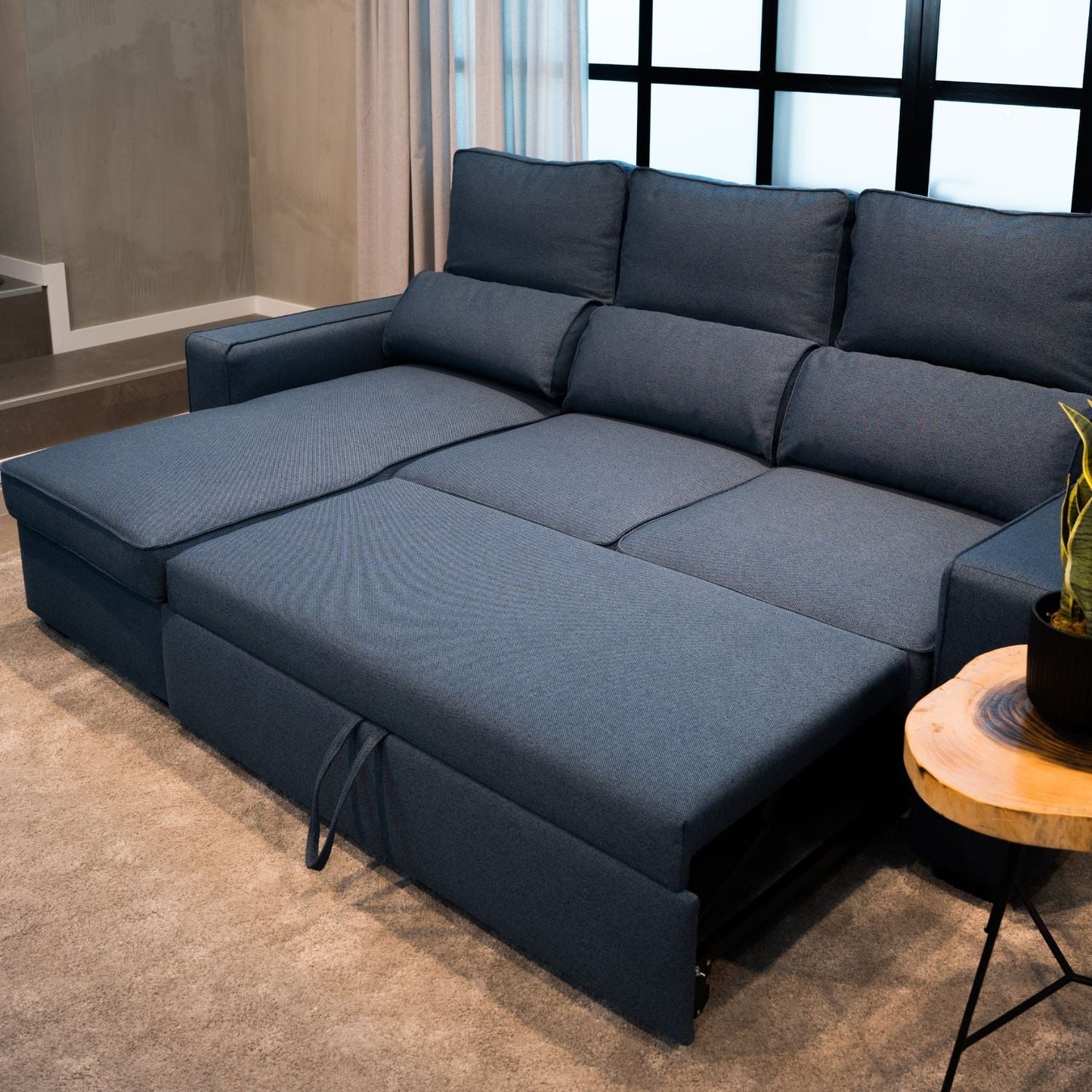 Sofá - Cama 4 Lugares com Chaise Longue Reversível e Arrumação - HarperC1536BFSRG8220_C24