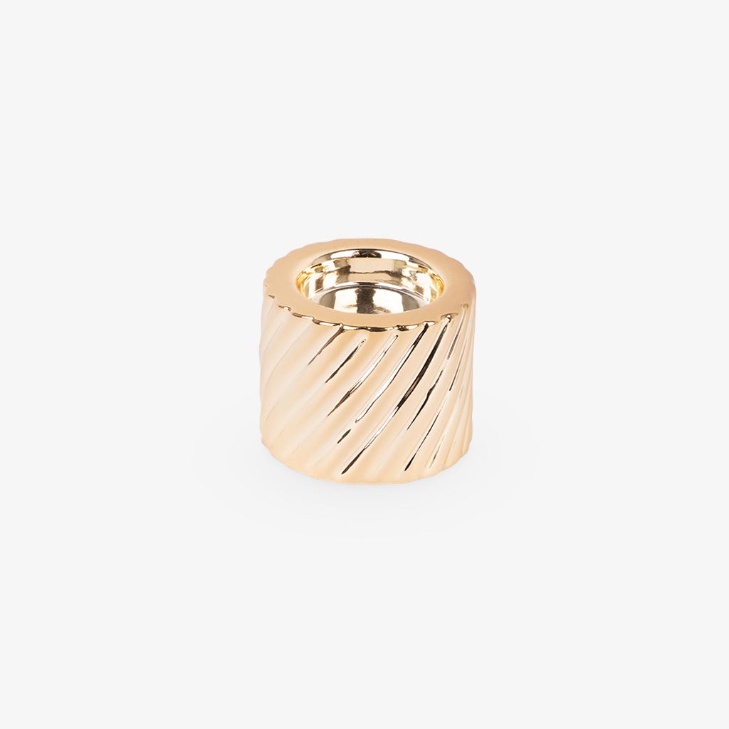 Castiçal com Riscas Dourado NEW BRIGHT