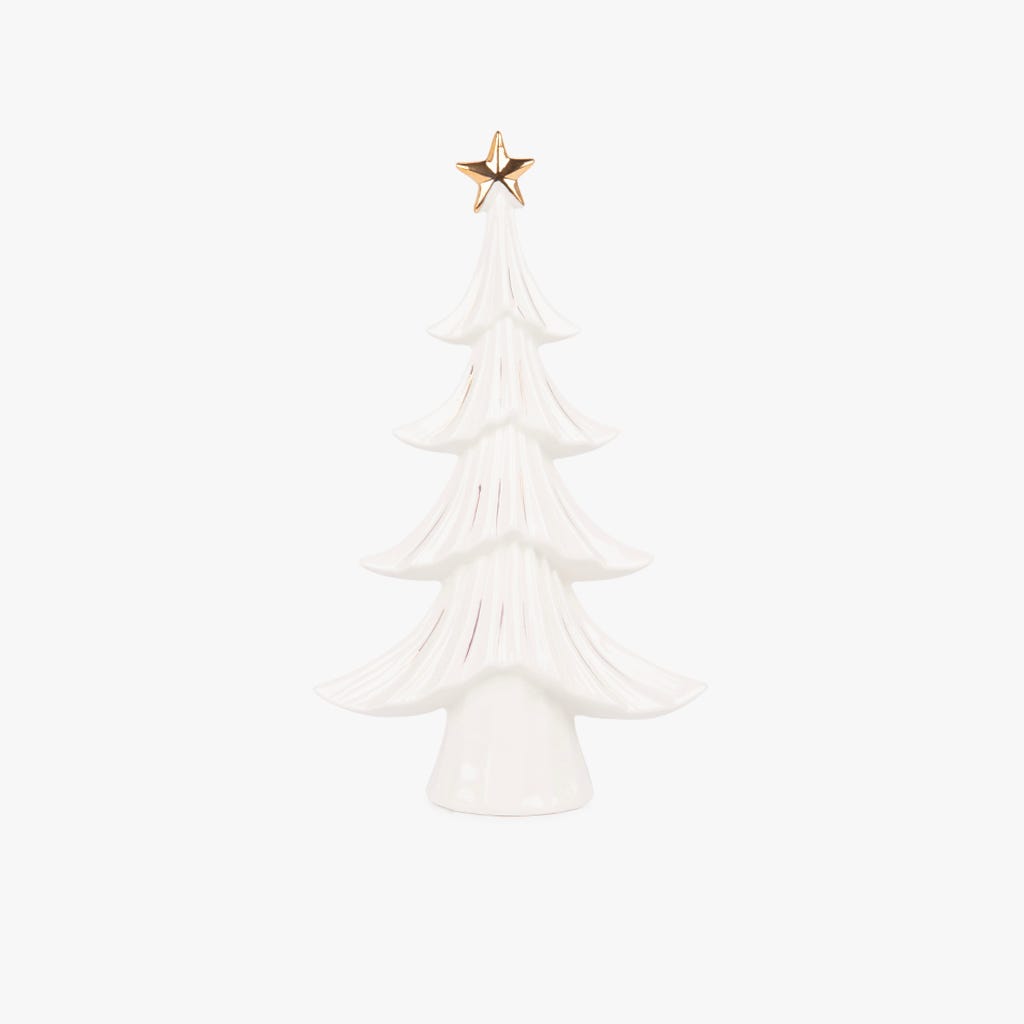Sapin en céramique blanche 30cm NEW BRIGHT
