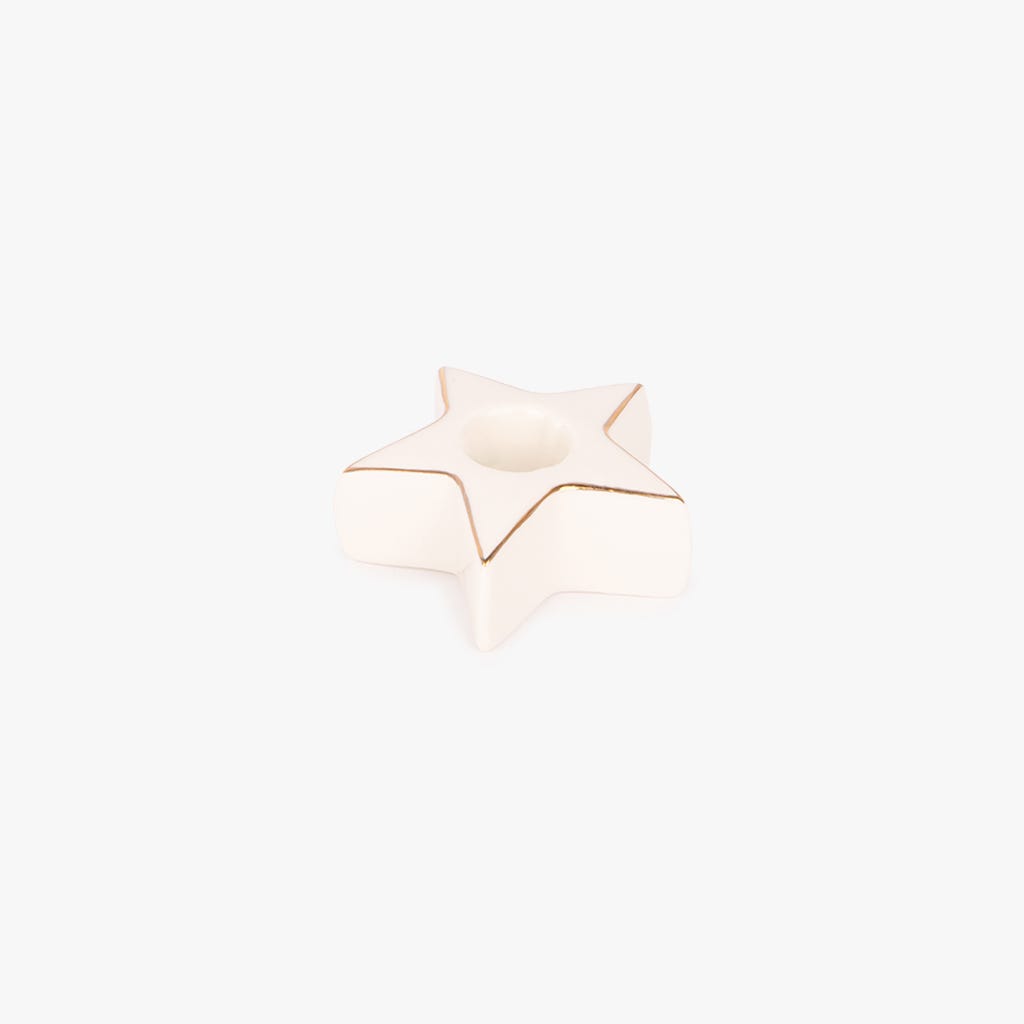 Castiçal de Estrela Branca e Dourada NEW BRIGHT