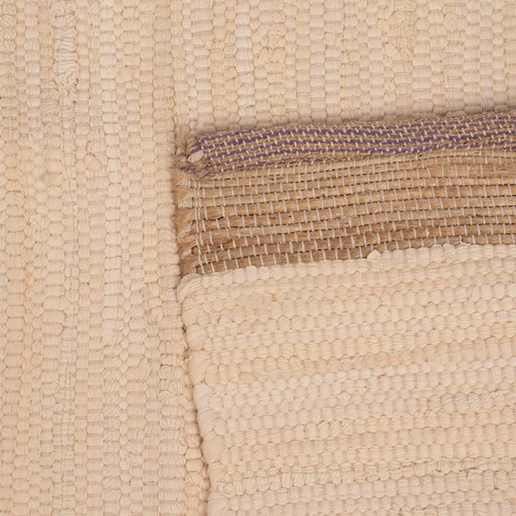 Tapis en jute/coton blanc/violet 70x150 BLIDA
