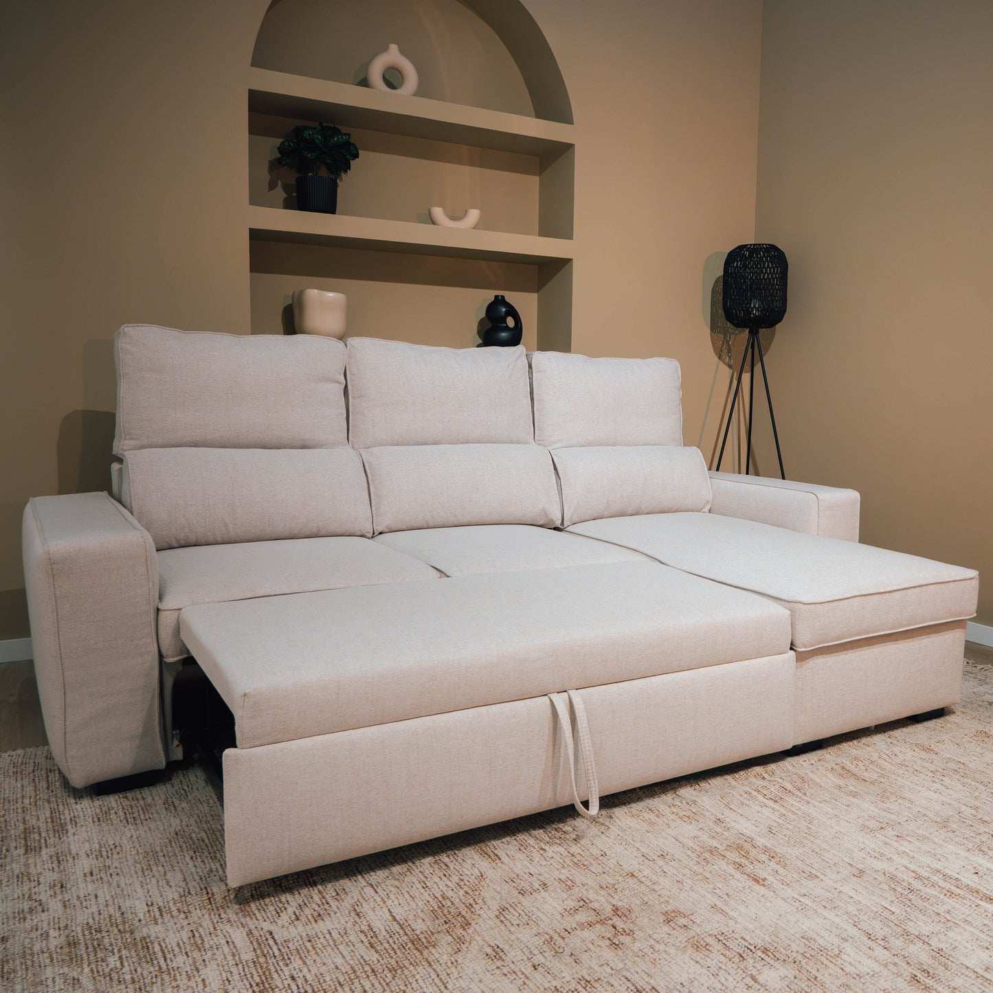 Sofá - Cama 4 Lugares com Chaise Longue Reversível e Arrumação - HarperC1536BFSRG8242_C24