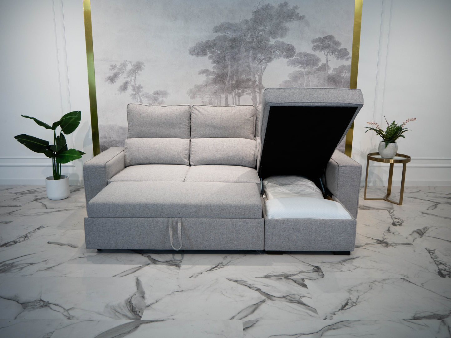 Sofá - Cama 4 Lugares com Chaise Longue Reversível e Arrumação - HarperC1536BFSRG8211_C24