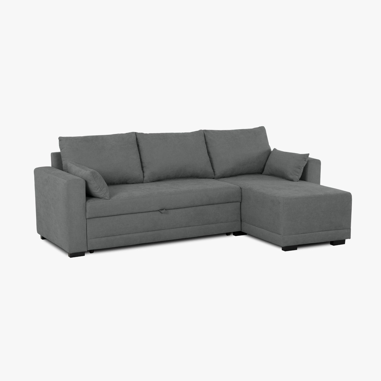 Sofá cama com chaise longue reversível cinza escuro LEAH