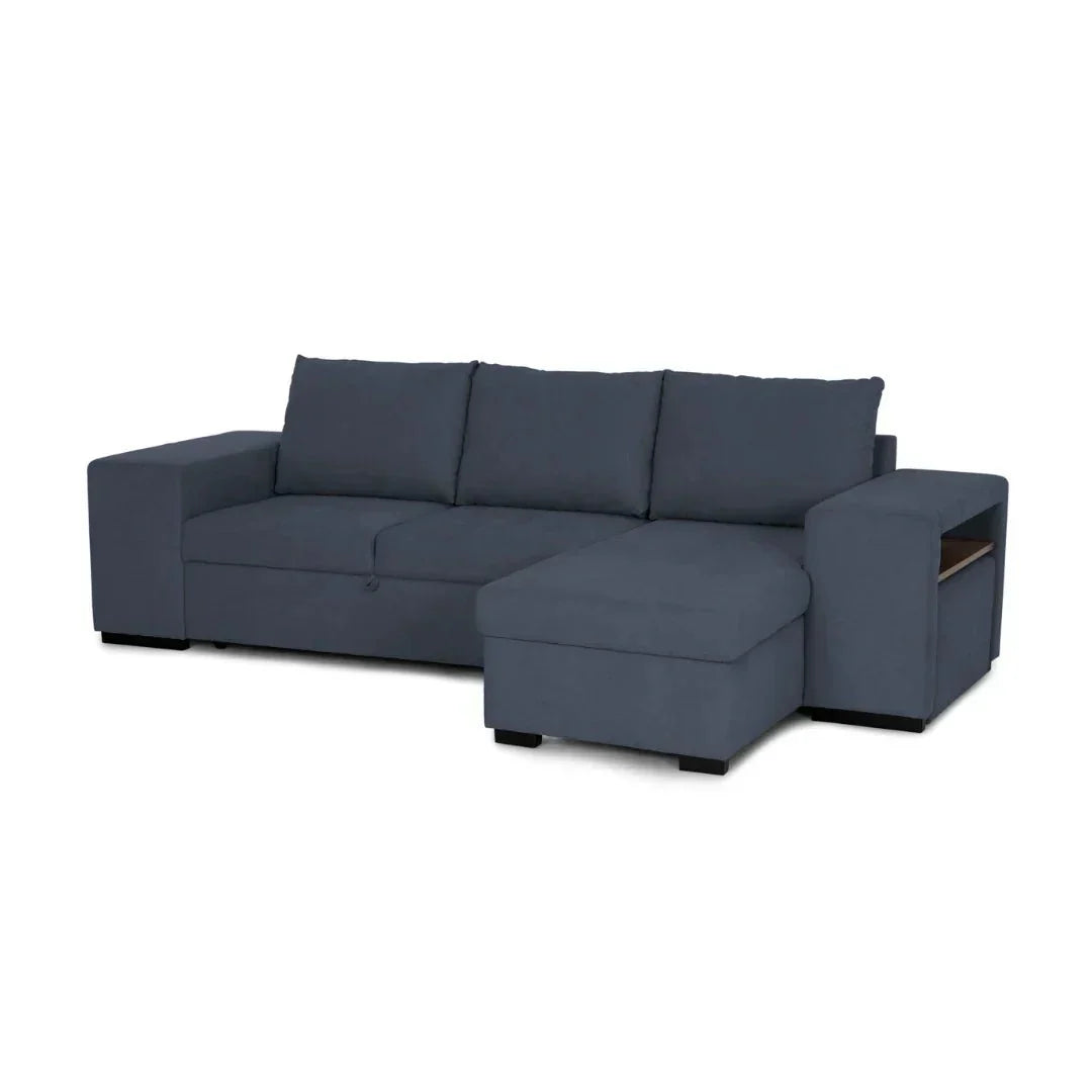 Sofá - Cama 4 Lugares com Chaise Longue Reversível, Arrumação, Prateleira e Puff - JuanC1007BFSRG3840_C24