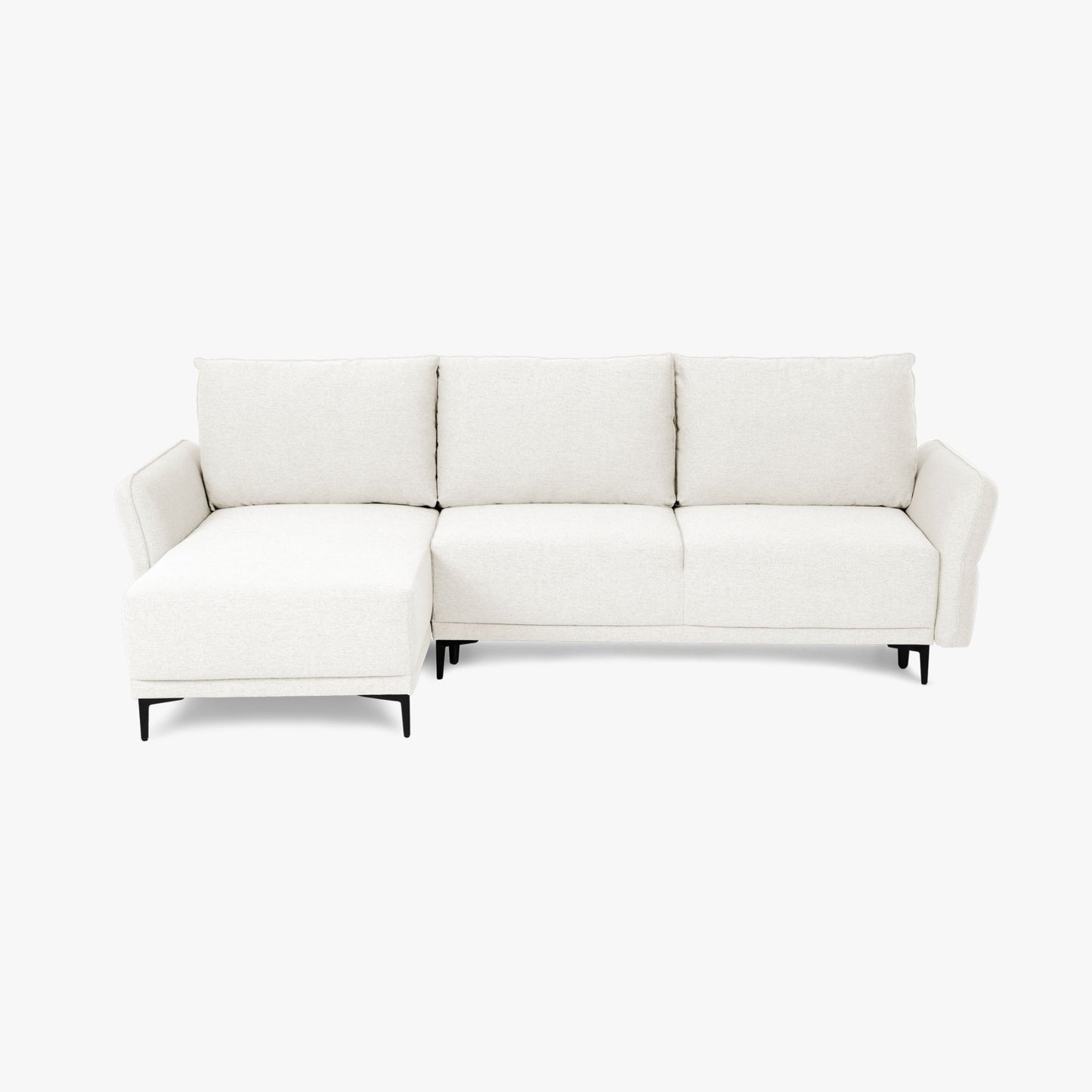 Sofá cama com chaise longue reversível bege TOBY