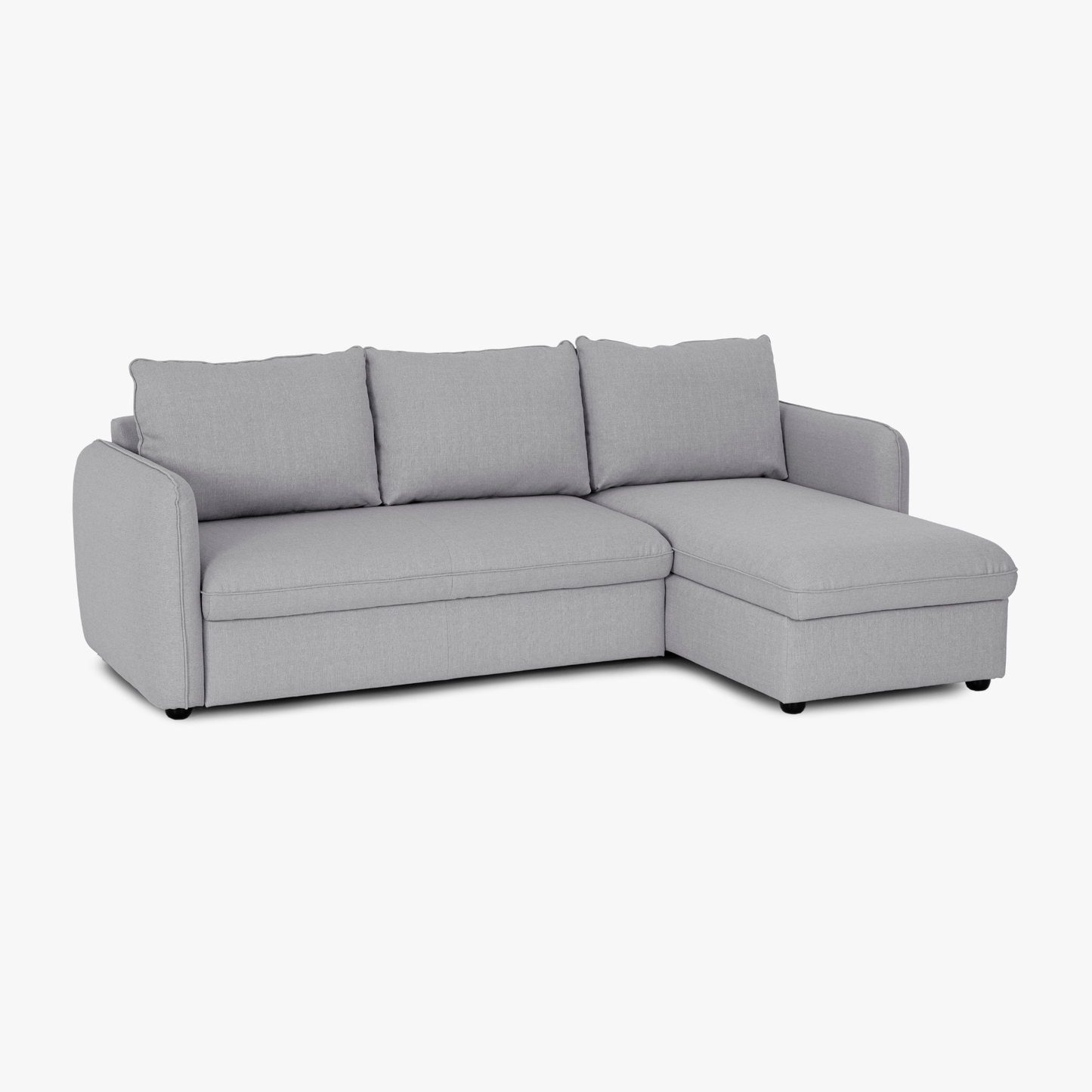 Sofá cama sistema easybed com chaise longue reversível cinza VOGUE