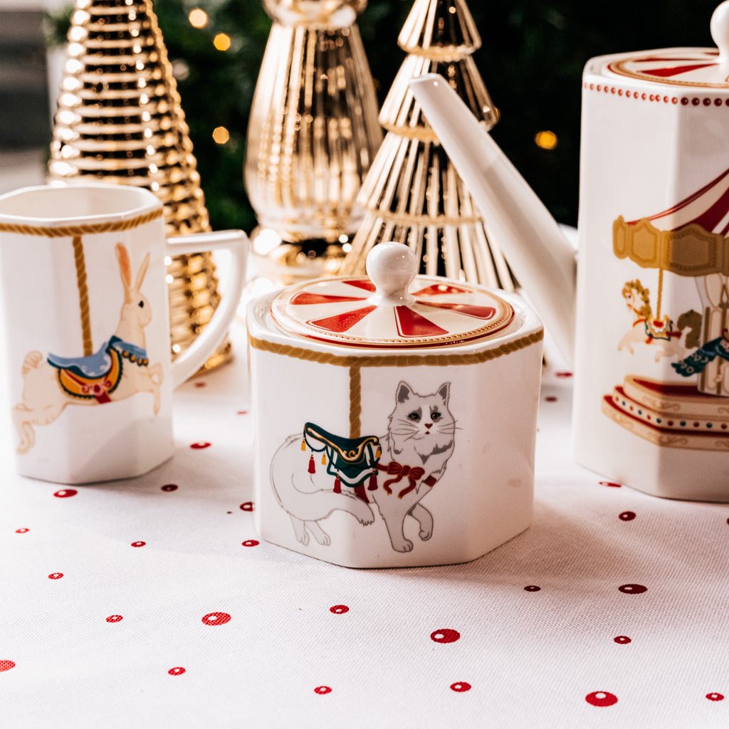 Acuçareiro e Leiteira CARROSSEL - Gato Preto