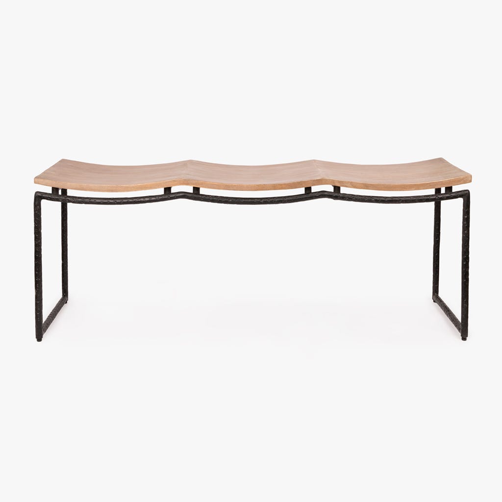 Banco de Madeira de Três Lugares NAMUR - Gato Preto