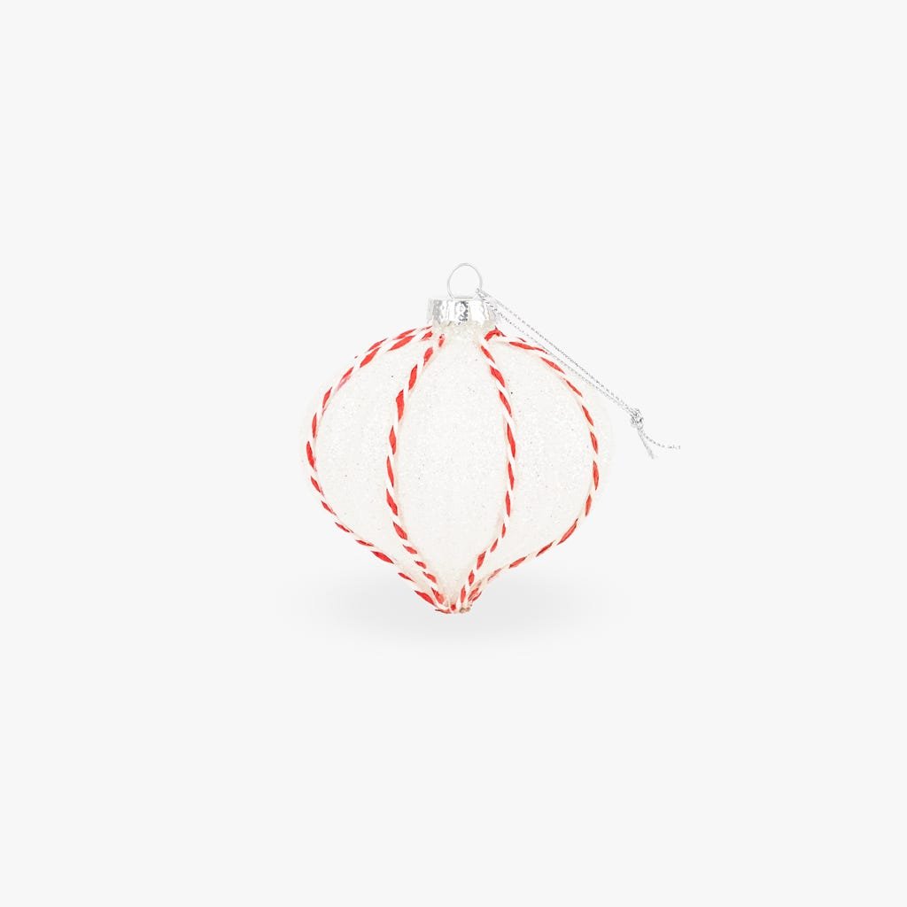 Bola de Vidro de Gota Branca e Vermelha COZY - Gato Preto