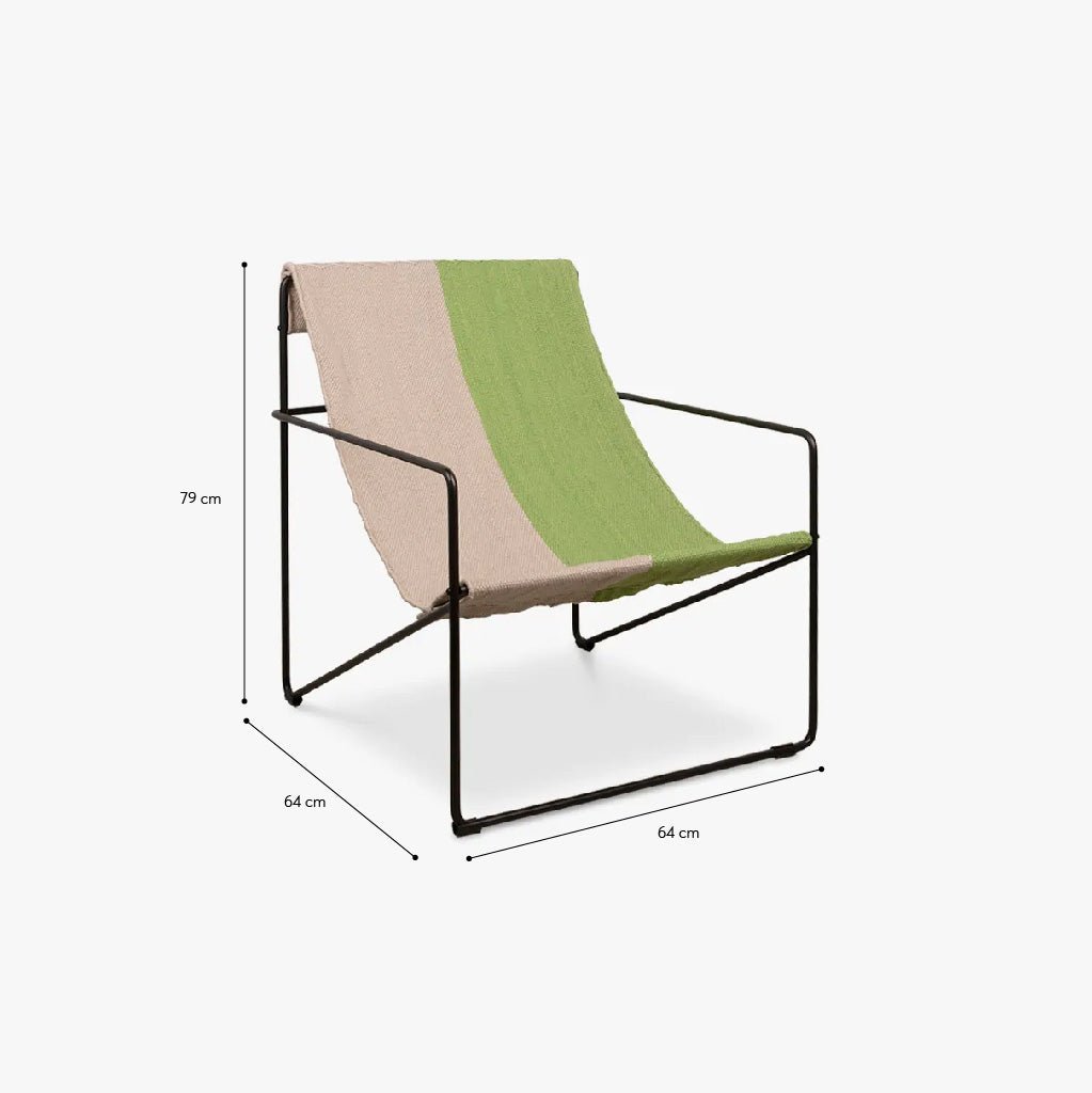 Cadeira em Metal e Tecido Branco e Verde MIRISSA - Gato Preto