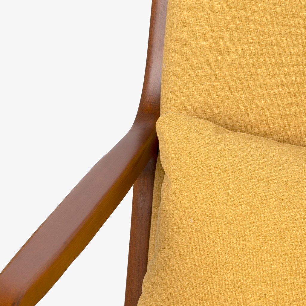 Cadeirão Amarelo com Almofada Amarela e Com Braços BARBER - Gato Preto