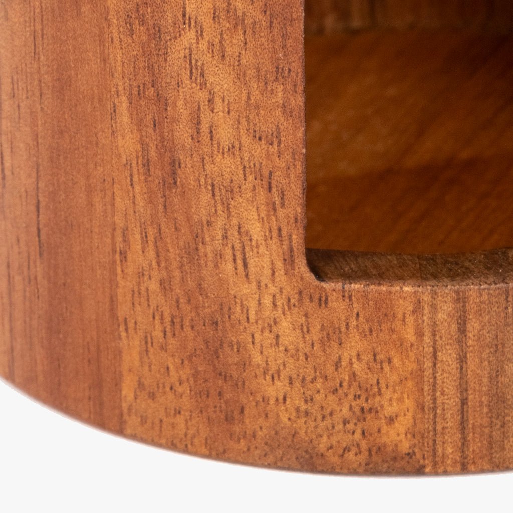 Caixa para Algodão Redonda em Acácia ACÁCIA - Gato Preto