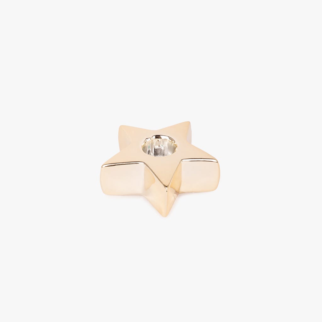 Castiçal com Formato Estrela Dourado NEW BRIGHT - Gato Preto