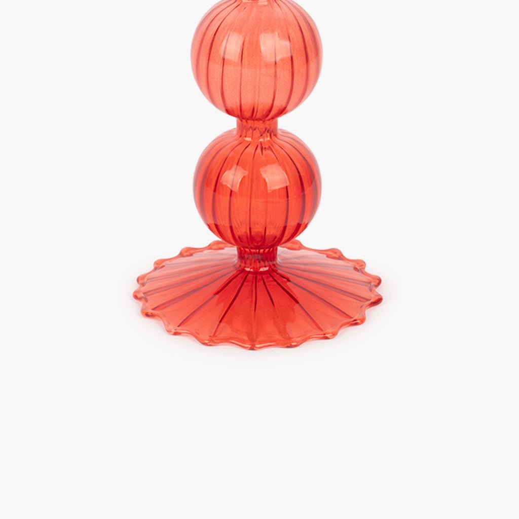 Castiçal vidro vermelho COZY - Gato Preto