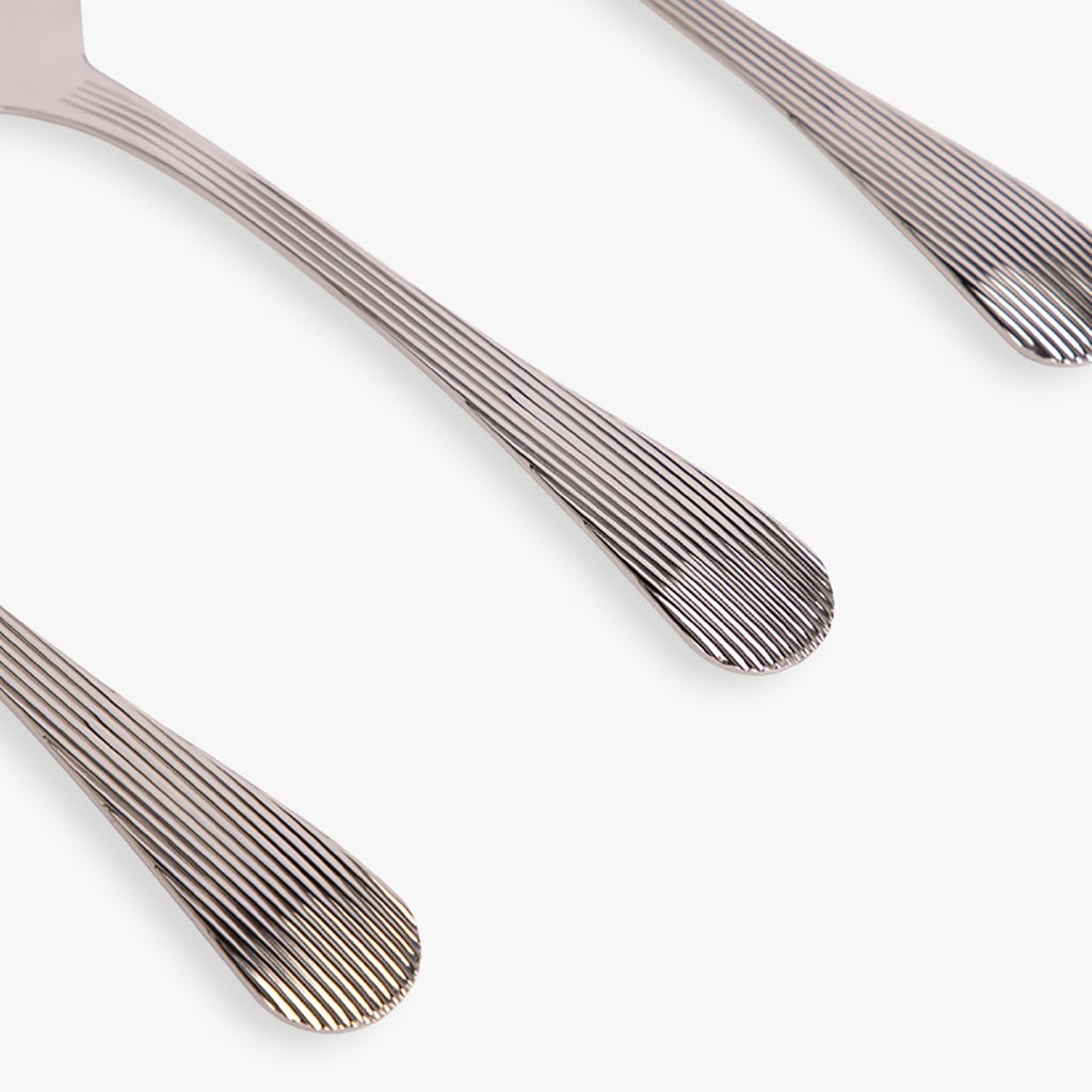 Conjunto 4 Colheres de Café em Aço Inox Prateado GROOVY - Gato Preto