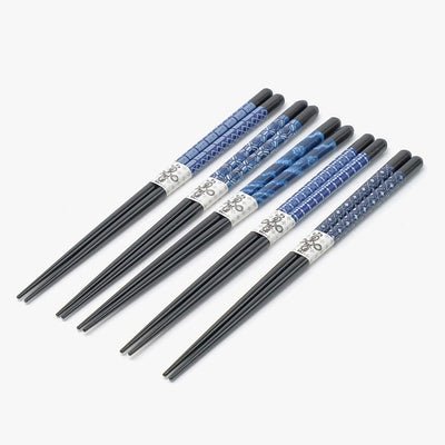 Conjunto de 5 Pauzinhos Azul e Preto CHOPSTICKS - Gato Preto