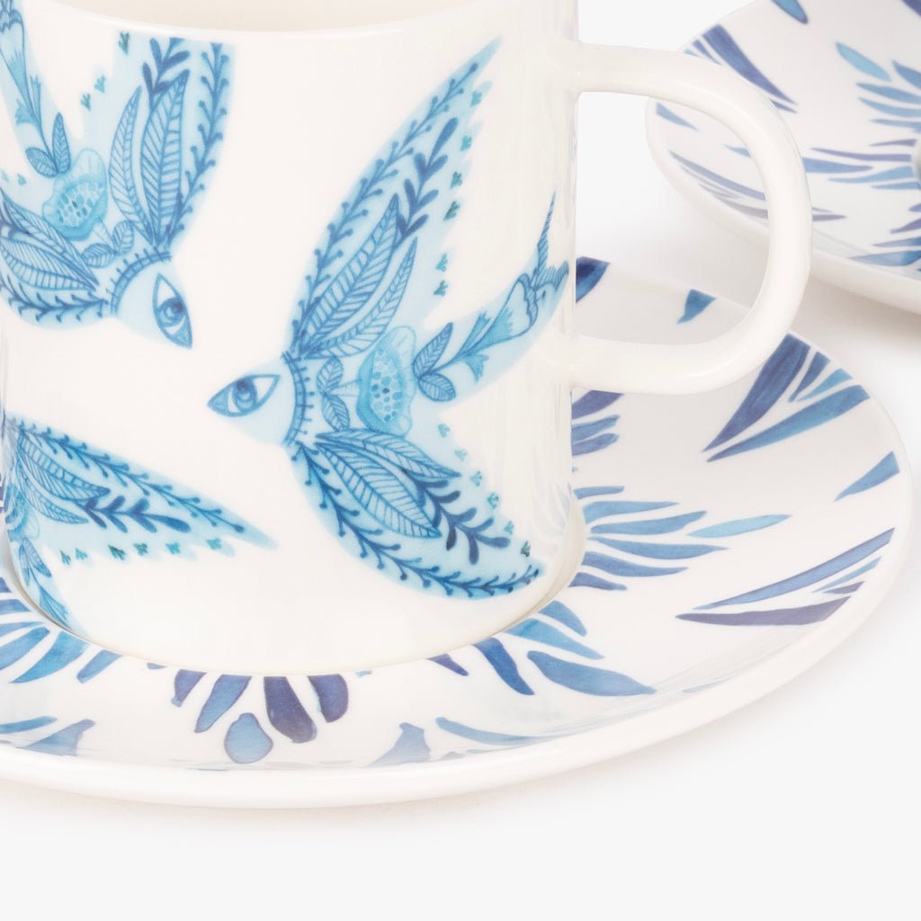 Conjunto de 6 Chávenas de Chá BLUE BIRD - Gato Preto