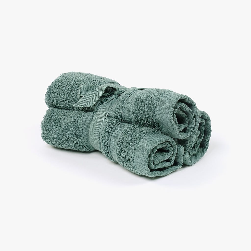 Conjunto Toalhetes de Algodão Verde Escuro 4EVERYDAY - Gato Preto