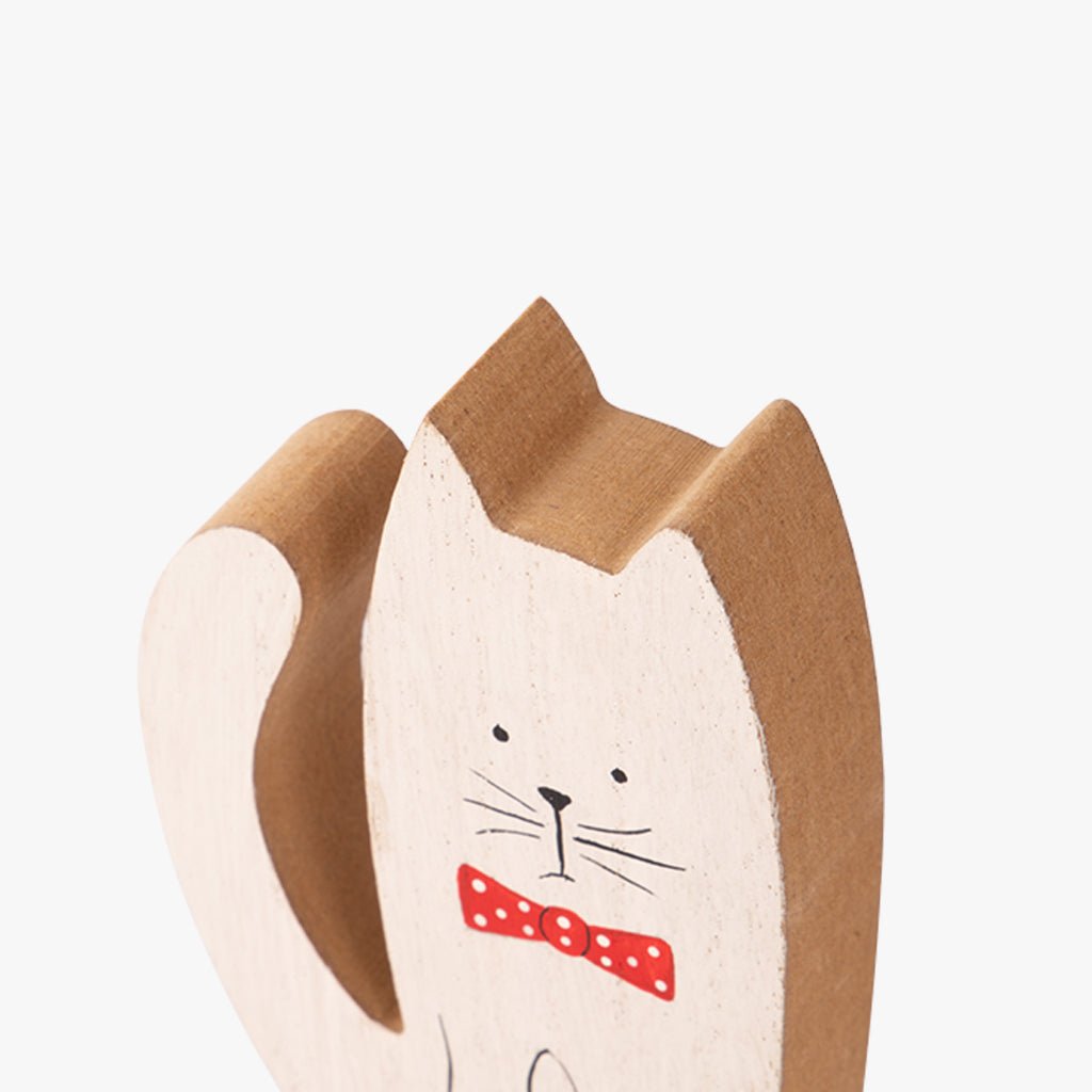 Enfeite de Natal com 2 Gatos de Madeira COZY - Gato Preto