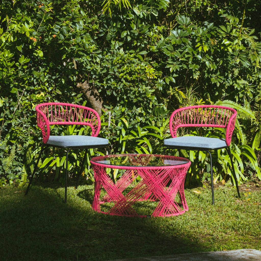 Cadeira braços rosa 56x58x80cm PANTAI