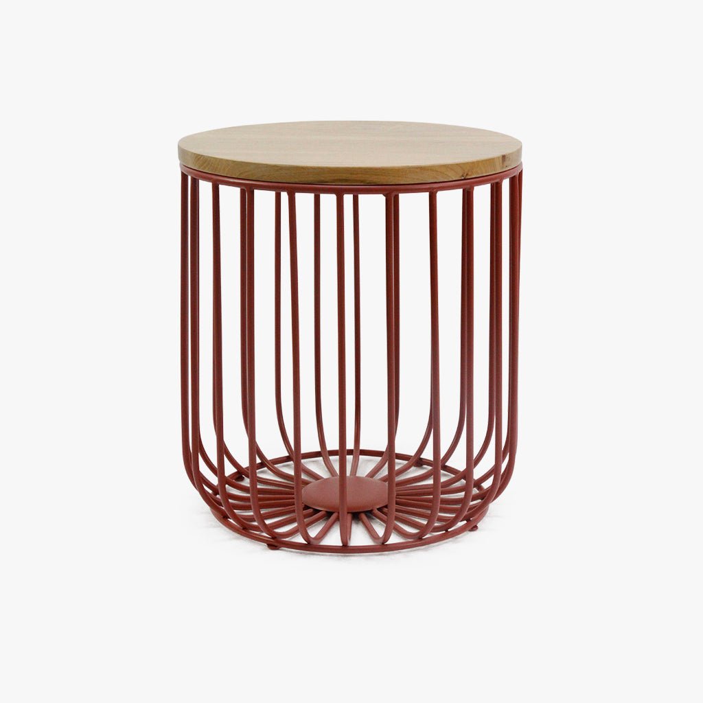 Mesa de Apoio Alta com Estrutura em Metal Vermelho GIRONA - Gato Preto