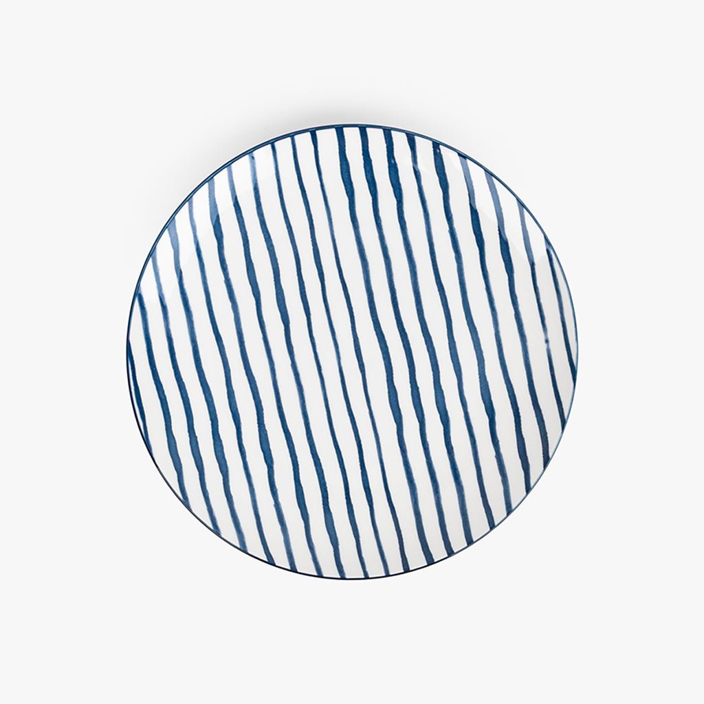 Prato Raso Listas Azul ASIA - Gato Preto