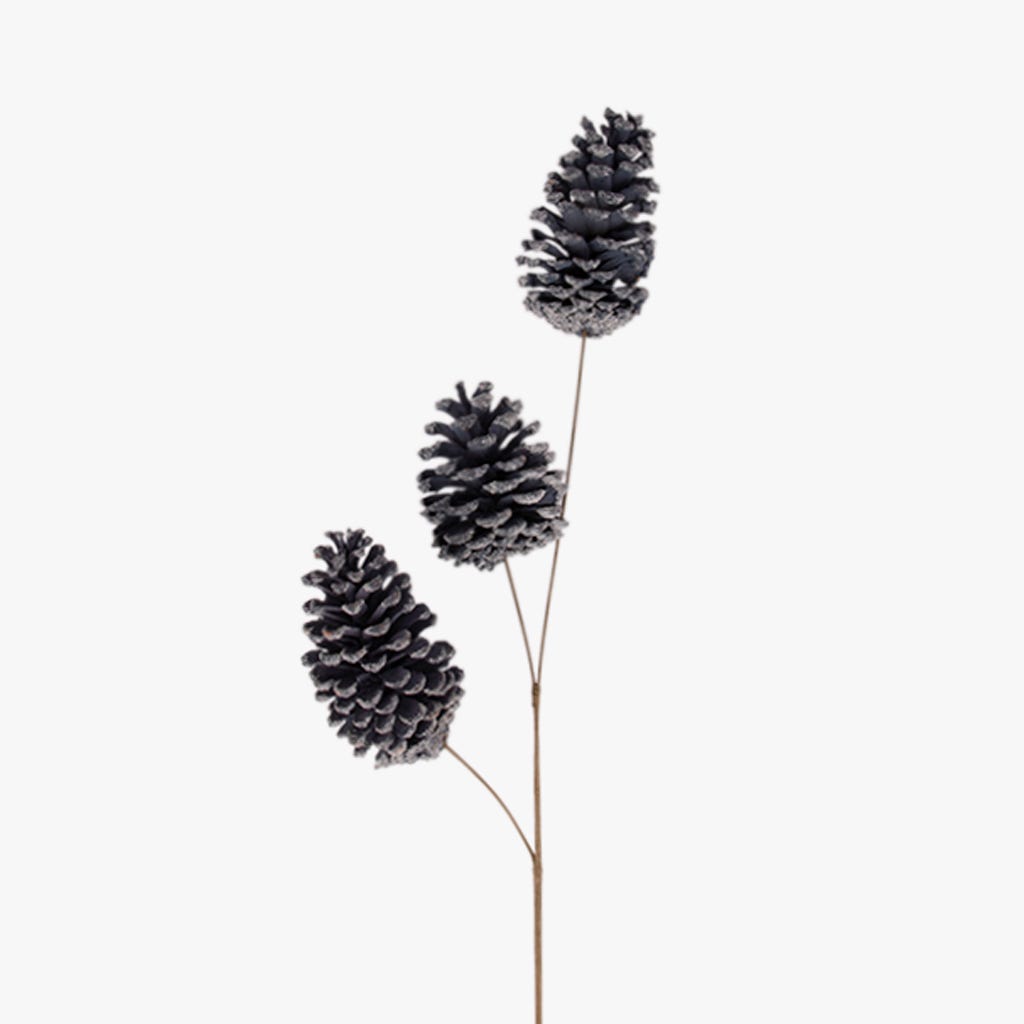 Ramo com 3 Pinhas Azul RETRO CHRISTMAS - Gato Preto