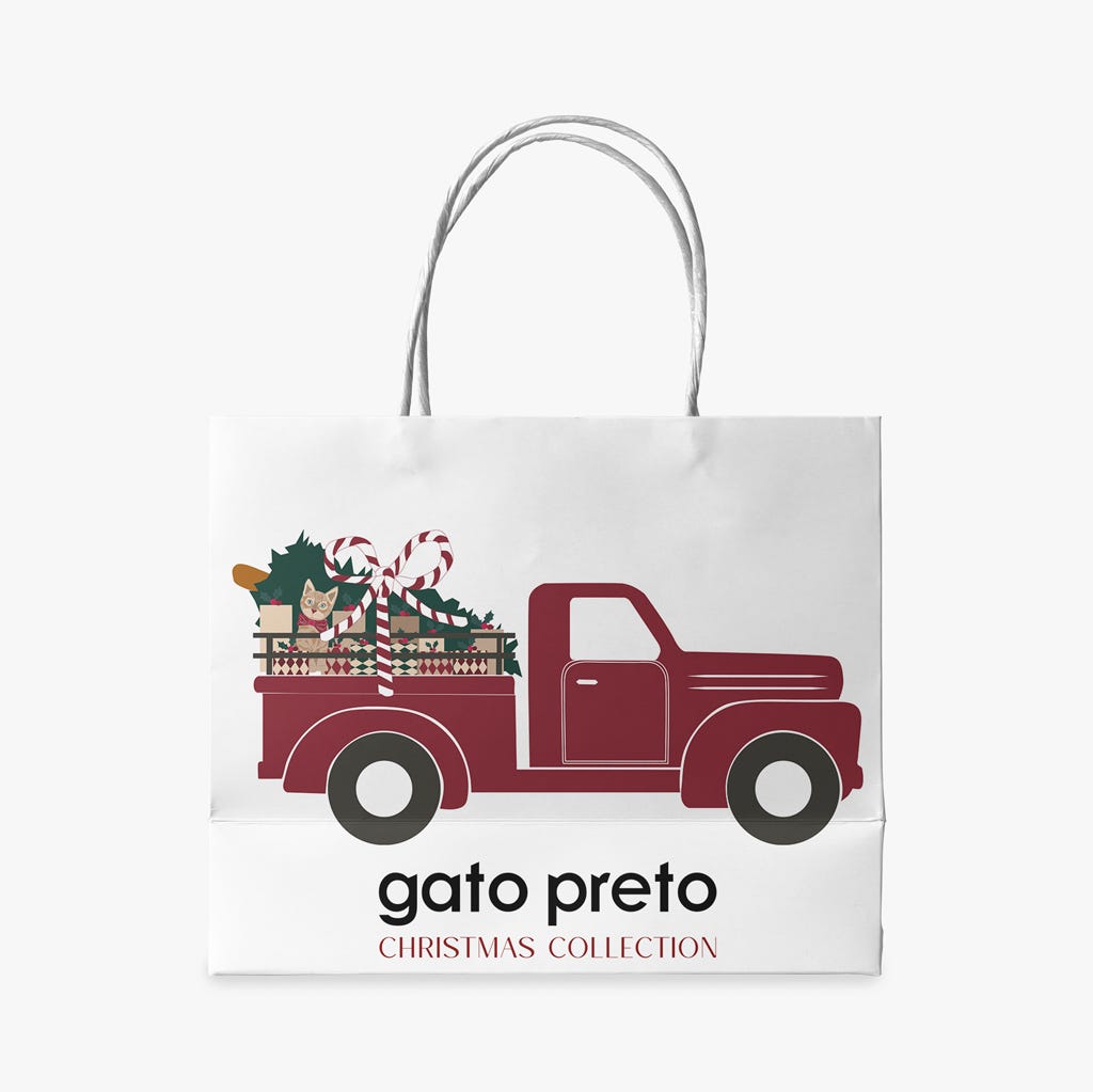 Saco XL de NATAL - Gato Preto