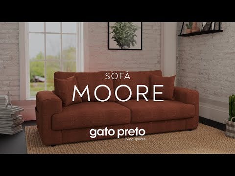 Sofá com gavetão bege MOORE - Gato Preto