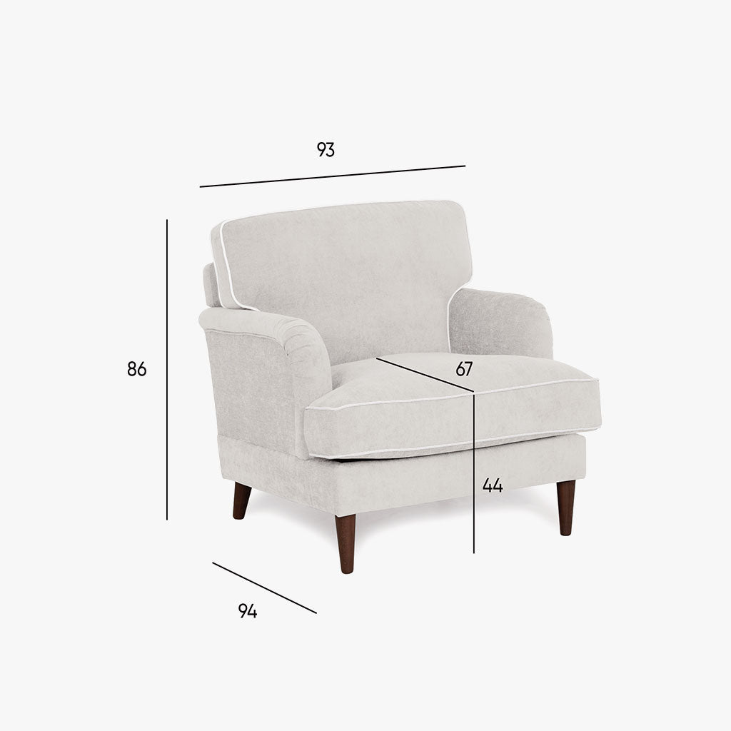 Sofá Individual Taupe com perfis em Bege SPENCER - Gato Preto