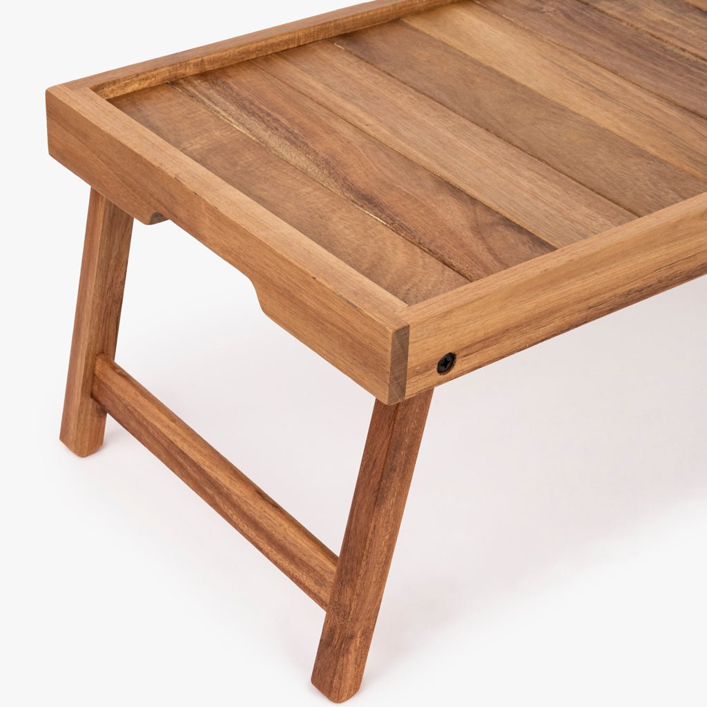 Tabuleiro com Pés Dobrável em Acácia NEPAL - Gato Preto