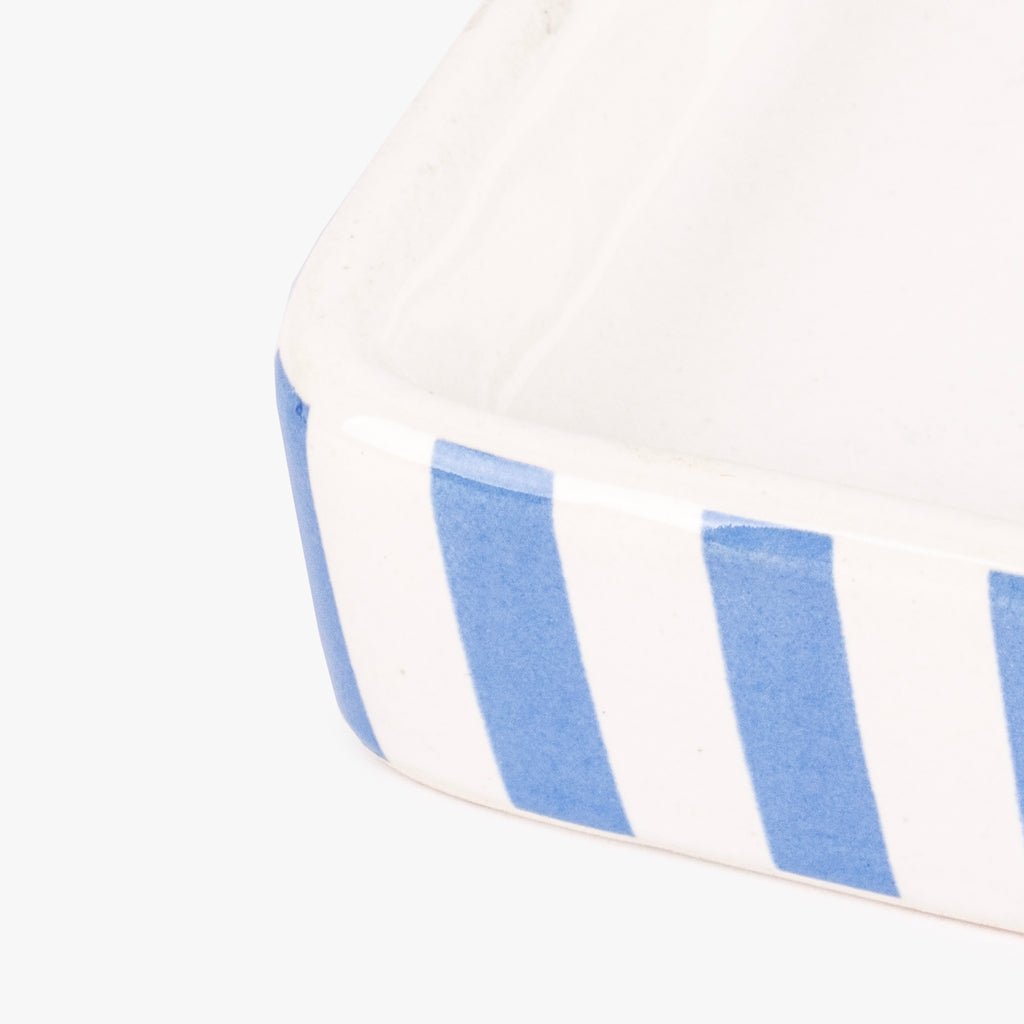 Tabuleiro de Banho com Riscas Azuis E Brancas VICHY - Gato Preto