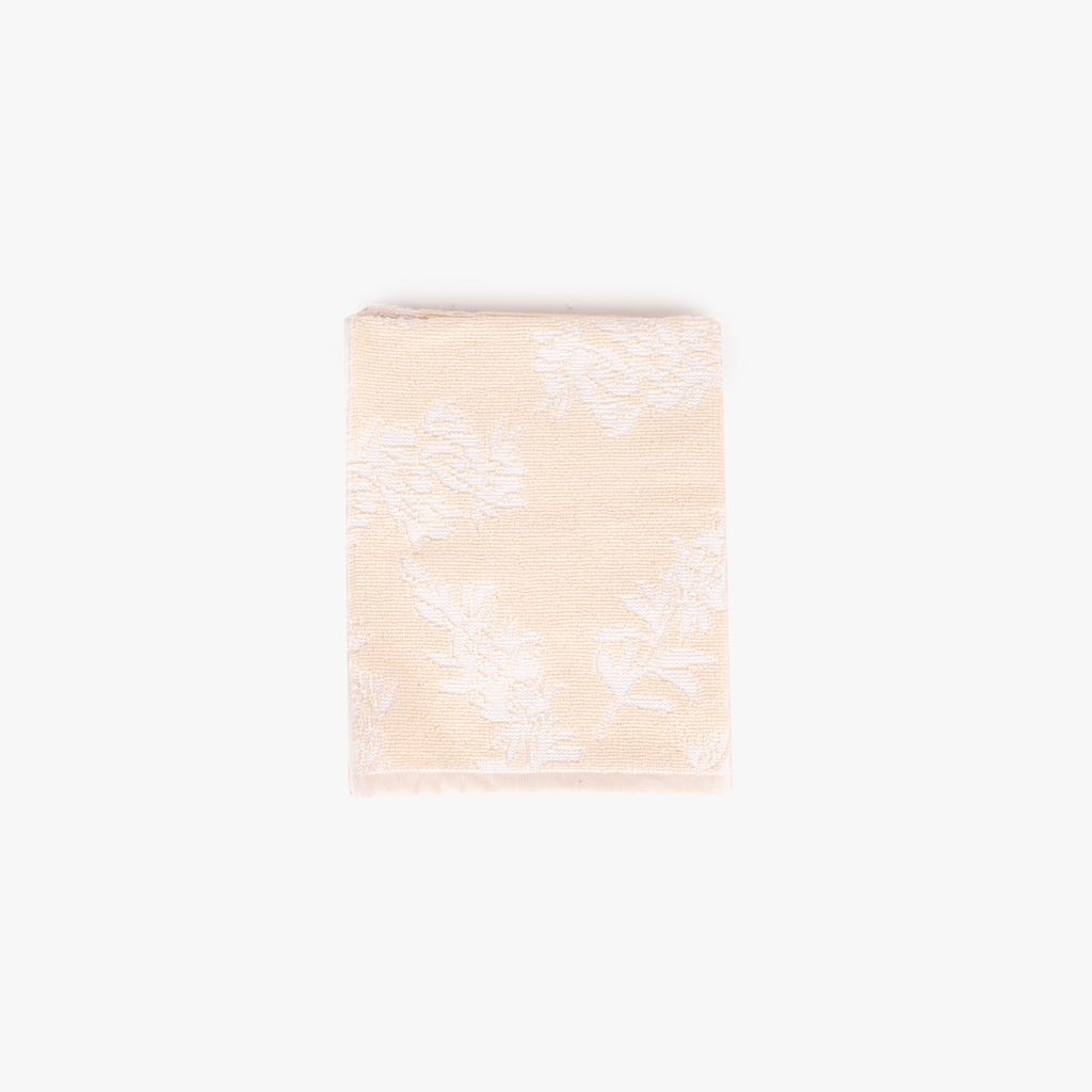 Toalha de Banho de Rosto Algodão Flores Bege e Branco TWIG - Gato Preto