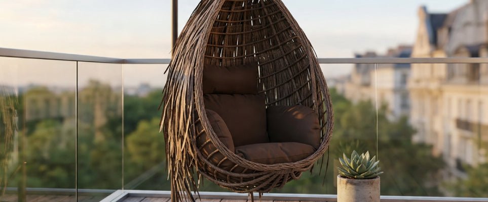 Decorar uma varanda pequena com cadeirões Ball Spring: ideias e dicas - Gato Preto