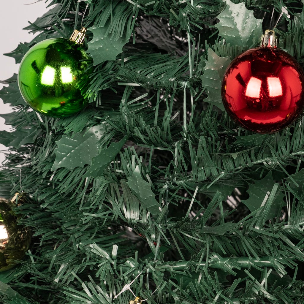 Árvore de natal pop-up com bolas coloridas 2,10m