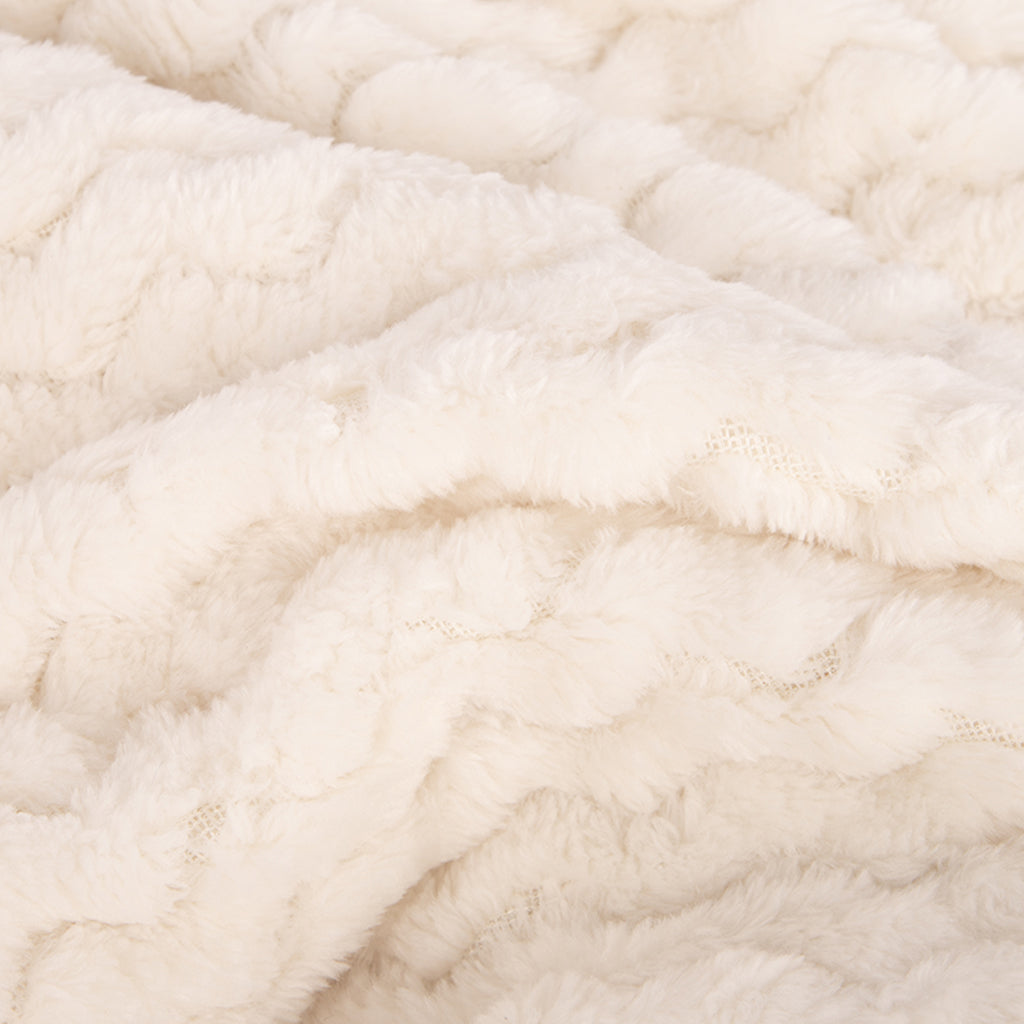 Couverture Zig Zag Naturel 240x220 cm