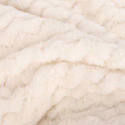Couverture Zig Zag Naturel 240x220 cm
