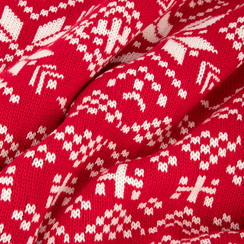 Couverture tricotée jacquard rouge 125x150cm ALASKA