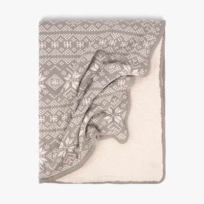 Manta jacquard de tricot cinzenta 125x150cm ALASKA