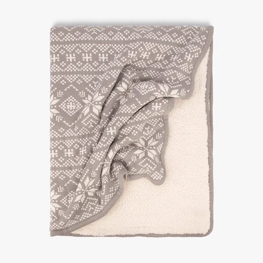 Manta jacquard de tricot cinzenta 125x150cm ALASKA
