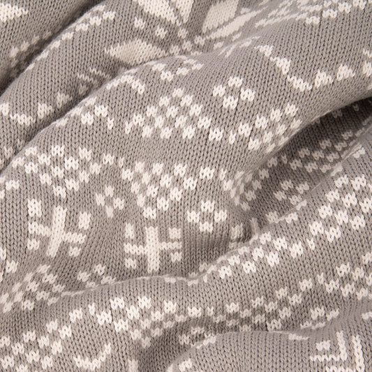 Manta jacquard de tricot cinzenta 125x150cm ALASKA