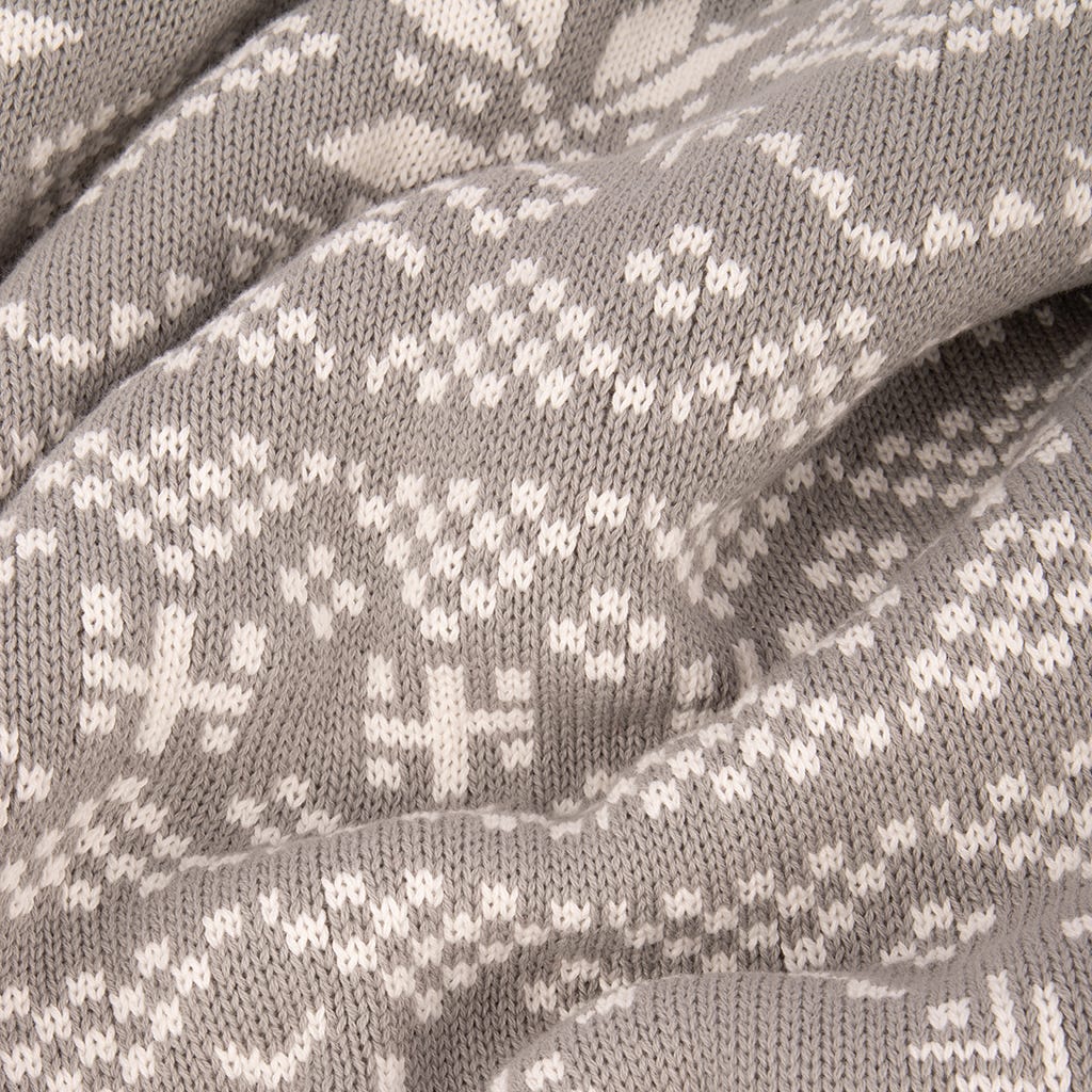 Manta jacquard de tricot cinzenta 125x150cm ALASKA