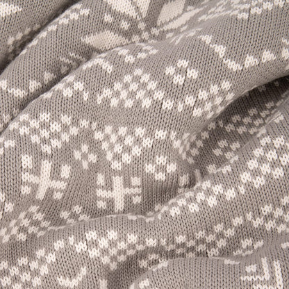 Manta jacquard de tricot cinzenta 125x150cm ALASKA