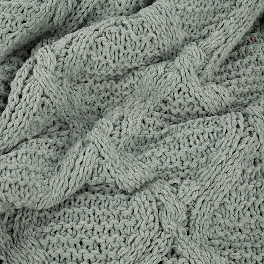 Manta tricot trança verde 125x150cm ALASKA