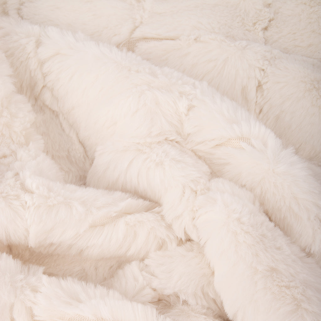 Couverture en fourrure blanche 130x160cm ALASKA